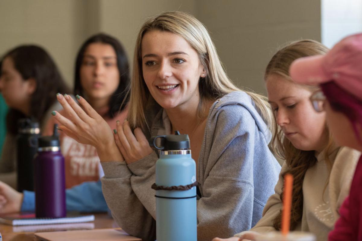 Students engage in a classroom discussion.