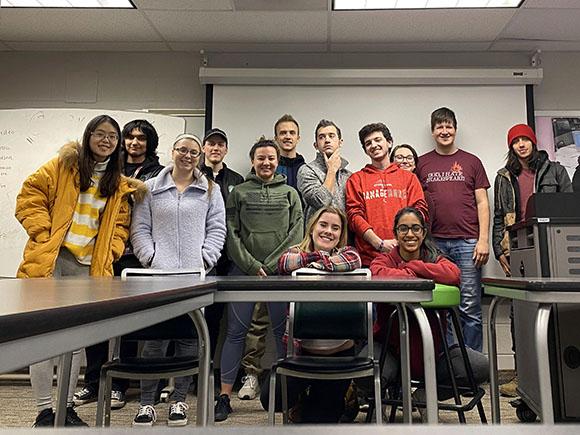 A group of students in The Communication Club.