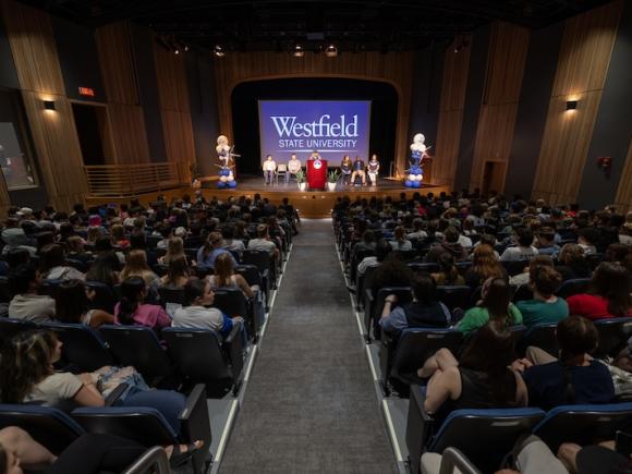 Convocation 2024. Students packed inside the theater in Parenzo Hall and were greeted by several of the University's academic leaders.