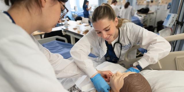 Nursing students in Simulation Lab.